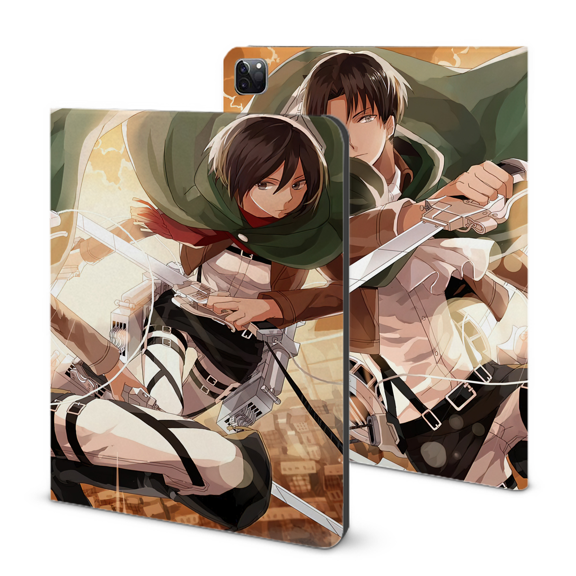 （画像用） 進撃の巨人 Attack on Titan IPad ケース ブック型 PUレザー TPU 耐衝撃 軽量 薄型 ペン収納なし 全面保護 IPad 各モデル対応